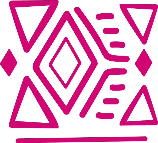 tour button tribal pattern